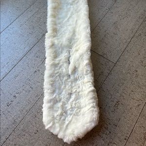 Pair of faux fur lined neck scarves